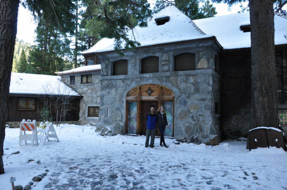 Pátio interno do Vikingsholm Castle, na Emerald Bay, sul do Lake Tahoe, na Califórnia, nos Estados Unidos